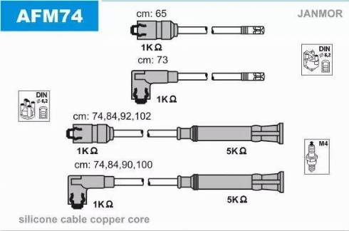 Janmor AFM74 - Kit de câbles d'allumage cwaw.fr