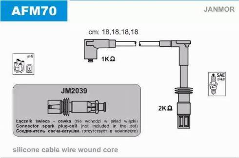 Janmor AFM70 - Kit de câbles d'allumage cwaw.fr