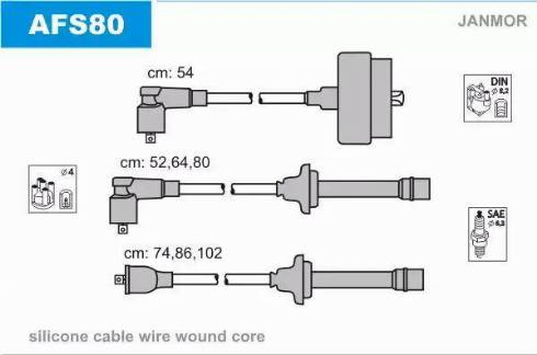 Janmor AFS80 - Kit de câbles d'allumage cwaw.fr