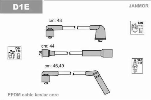 Janmor D1E - Kit de câbles d'allumage cwaw.fr