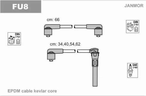 Janmor FU8 - Kit de câbles d'allumage cwaw.fr