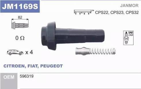 Janmor JM1169S - Fiche, bobine d'allumage cwaw.fr