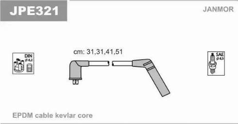 Janmor JPE321 - Kit de câbles d'allumage cwaw.fr