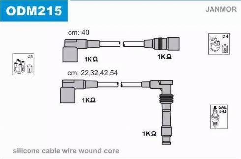 Janmor ODM215 - Kit de câbles d'allumage cwaw.fr