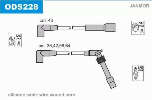 Janmor ODS228 - Kit de câbles d'allumage cwaw.fr