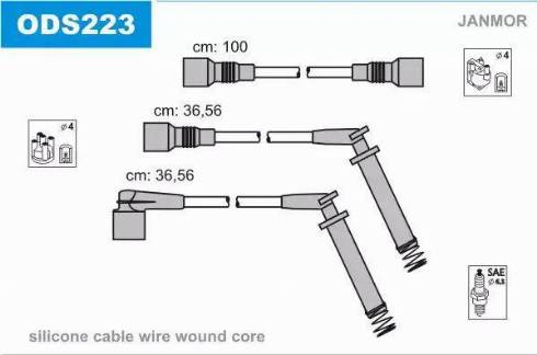 Janmor ODS223 - Kit de câbles d'allumage cwaw.fr