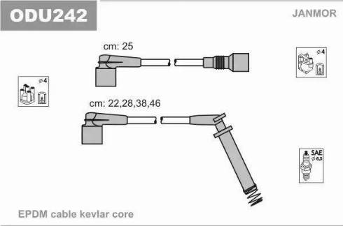 Janmor ODU242 - Kit de câbles d'allumage cwaw.fr