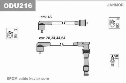 Janmor ODU216 - Kit de câbles d'allumage cwaw.fr