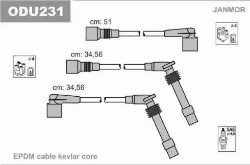 Janmor ODU231 - Kit de câbles d'allumage cwaw.fr