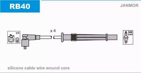 Janmor RB40 - Kit de câbles d'allumage cwaw.fr