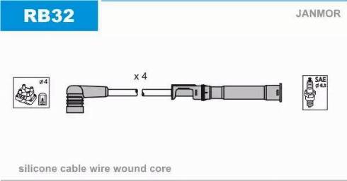 Janmor RB32 - Kit de câbles d'allumage cwaw.fr