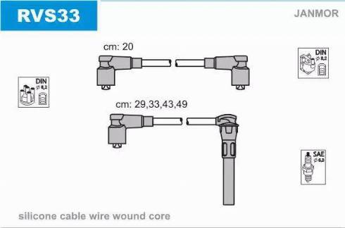 Janmor RVS33 - Kit de câbles d'allumage cwaw.fr