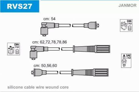 Janmor RVS27 - Kit de câbles d'allumage cwaw.fr