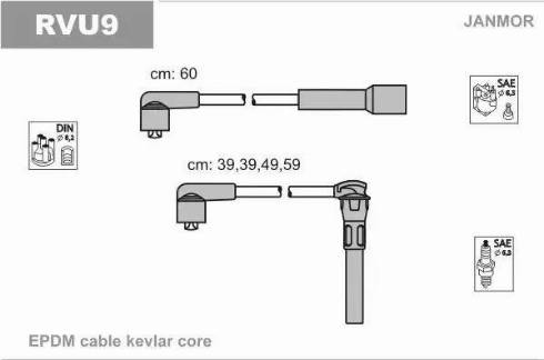 Janmor RVU9 - Kit de câbles d'allumage cwaw.fr