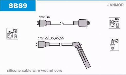 Janmor SBS9 - Kit de câbles d'allumage cwaw.fr