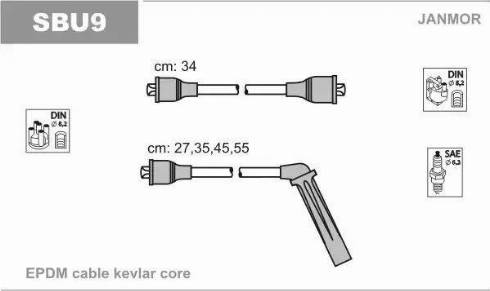 Janmor SBU9 - Kit de câbles d'allumage cwaw.fr