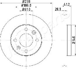 Japanparts DI-0708 - Disque de frein cwaw.fr