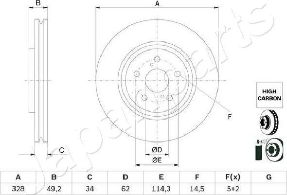 Japanparts DI-2058C - Disque de frein cwaw.fr