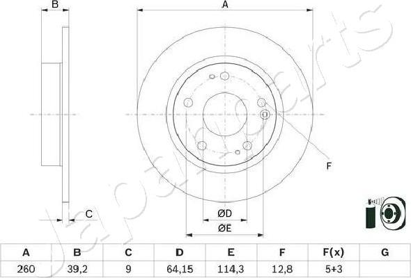 Japanparts DP-428C - Disque de frein cwaw.fr