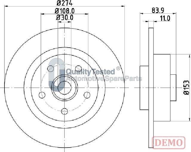 Japanparts DP0704JM - Disque de frein cwaw.fr