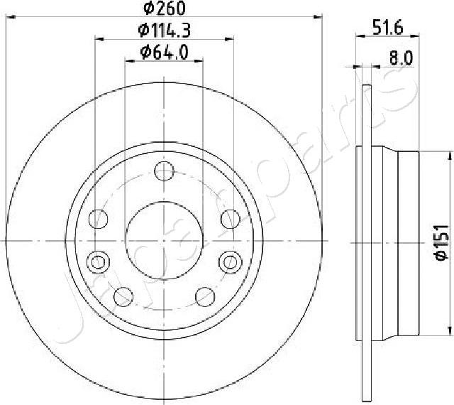 Japanparts DP-135C - Disque de frein cwaw.fr