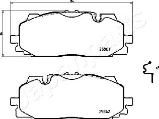 Japanparts PA-0958AF - Kit de plaquettes de frein, frein à disque cwaw.fr