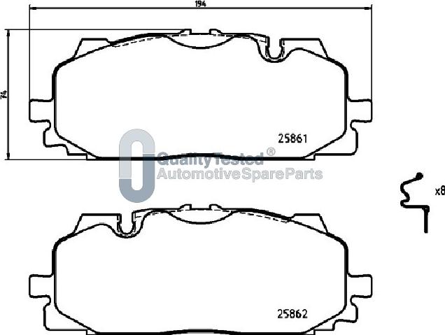 Japanparts PA0958JM - Kit de plaquettes de frein, frein à disque cwaw.fr