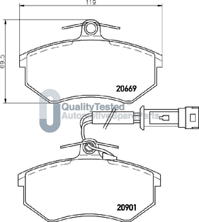 Japanparts PA0903JM - Kit de plaquettes de frein, frein à disque cwaw.fr