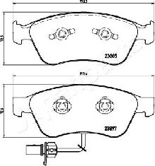 Japanparts PA-0923AF - Kit de plaquettes de frein, frein à disque cwaw.fr