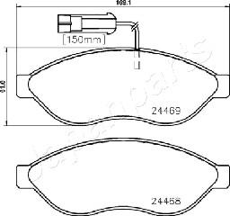 Japanparts PA-0655AF - Kit de plaquettes de frein, frein à disque cwaw.fr