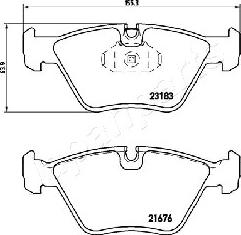 Japanparts PA-0112AF - Kit de plaquettes de frein, frein à disque cwaw.fr