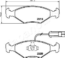 Japanparts PA-0225AF - Kit de plaquettes de frein, frein à disque cwaw.fr