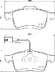 Japanparts PA-0221AF - Kit de plaquettes de frein, frein à disque cwaw.fr