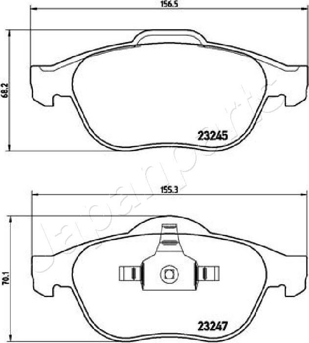 Japanparts PA-0708AF - Kit de plaquettes de frein, frein à disque cwaw.fr