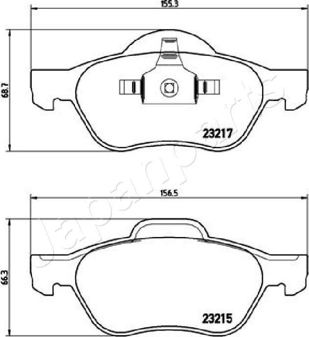 Japanparts PA-0712AF - Kit de plaquettes de frein, frein à disque cwaw.fr