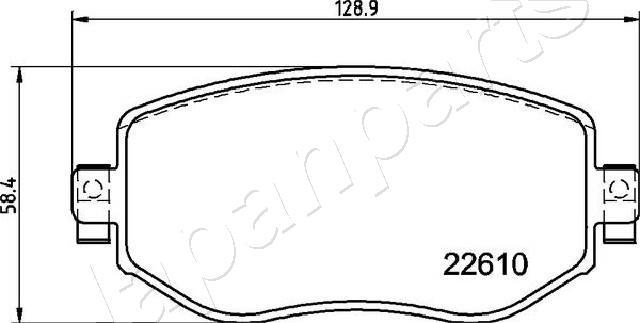 Japanparts PA-0722AF - Kit de plaquettes de frein, frein à disque cwaw.fr