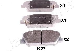 Japanparts PA-K27AF - Kit de plaquettes de frein, frein à disque cwaw.fr