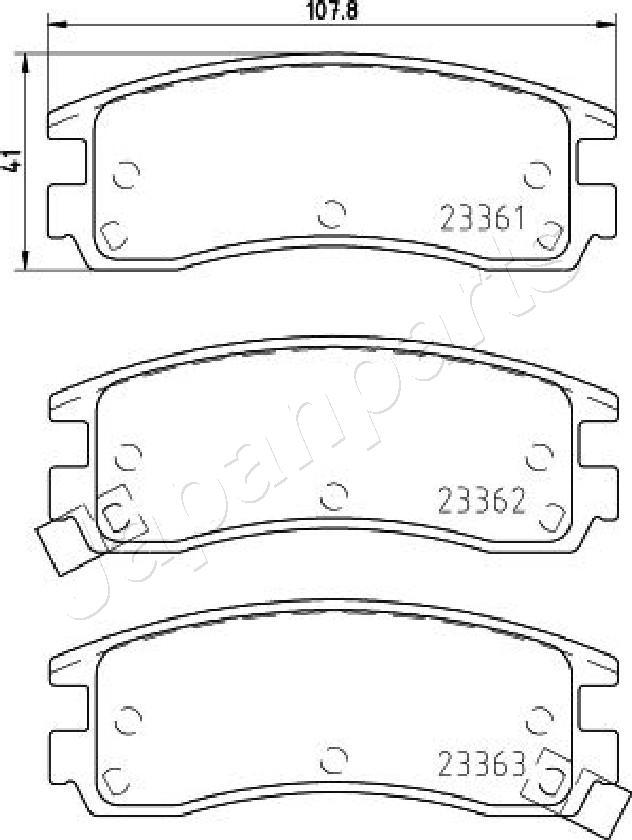 Japanparts PA-W20AF - Kit de plaquettes de frein, frein à disque cwaw.fr