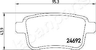 Japanparts PP-0508AF - Kit de plaquettes de frein, frein à disque cwaw.fr