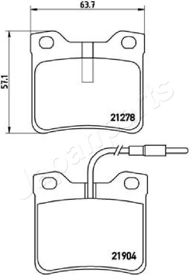 Japanparts PP-0527AF - Kit de plaquettes de frein, frein à disque cwaw.fr