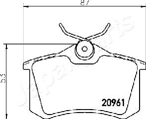 Japanparts PP-0613AF - Kit de plaquettes de frein, frein à disque cwaw.fr