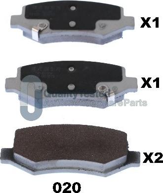 Japanparts PP020JM - Kit de plaquettes de frein, frein à disque cwaw.fr