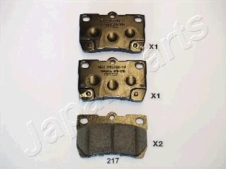 Japanparts PP-217AF - Kit de plaquettes de frein, frein à disque cwaw.fr