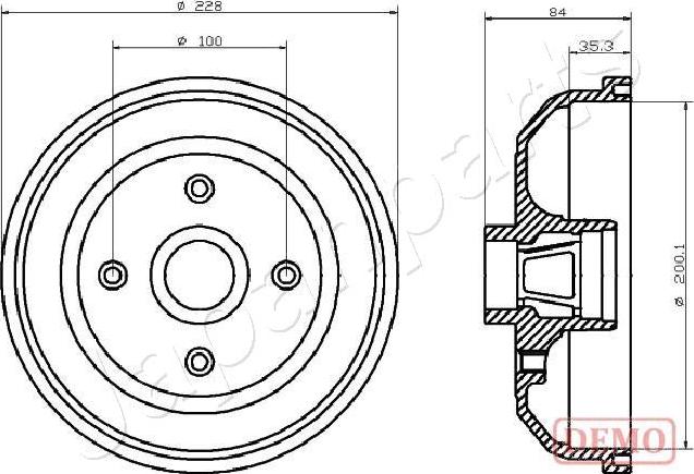 Japanparts TA-0406C - Tambour de frein cwaw.fr