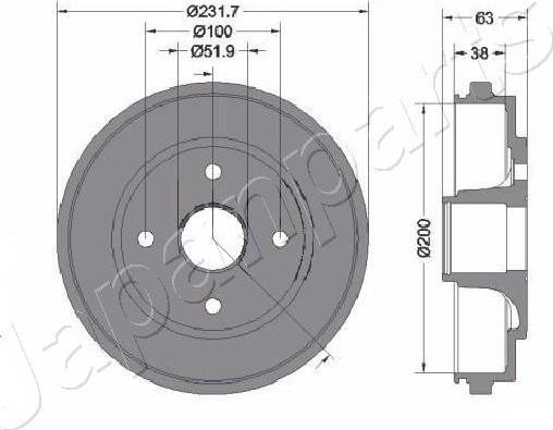 Japanparts TA-0401C - Tambour de frein cwaw.fr