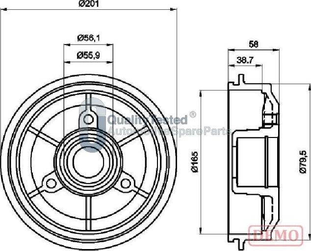 Japanparts TA0607JM - Tambour de frein cwaw.fr