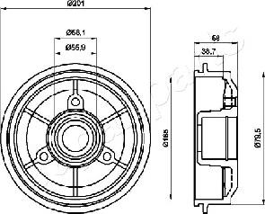 Japanparts TA-0607 - Tambour de frein cwaw.fr