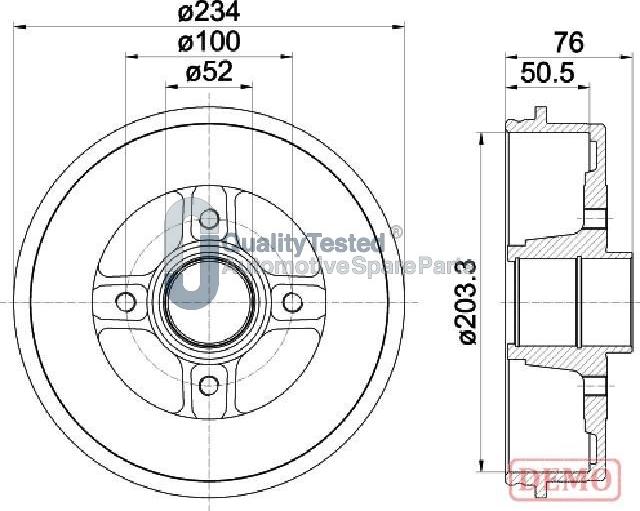 Japanparts TA0704JM - Tambour de frein cwaw.fr