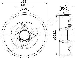 Japanparts TA-0704 - Tambour de frein cwaw.fr