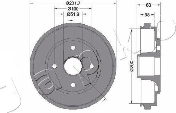 Japko 560401C - Tambour de frein cwaw.fr